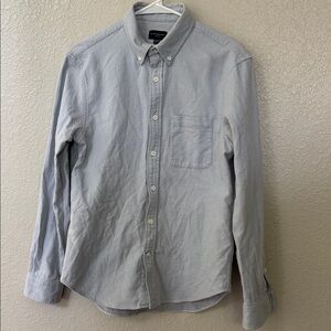 Club Monaco Twill Men's Light Blue Casual Button-Down Shirt